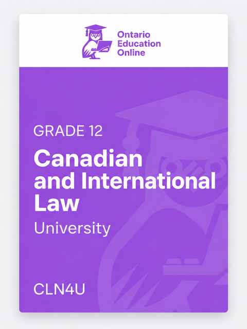CLN4U Grade 12 Canadian and International Law online course