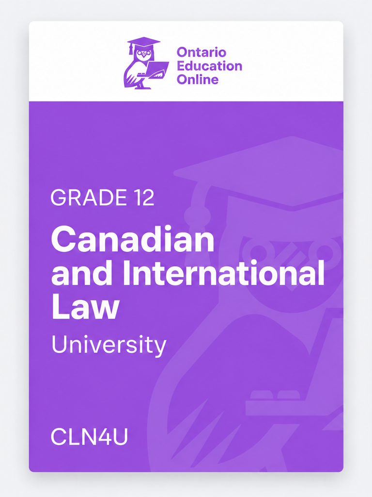 CLN4U Grade 12 Canadian and International Law online course