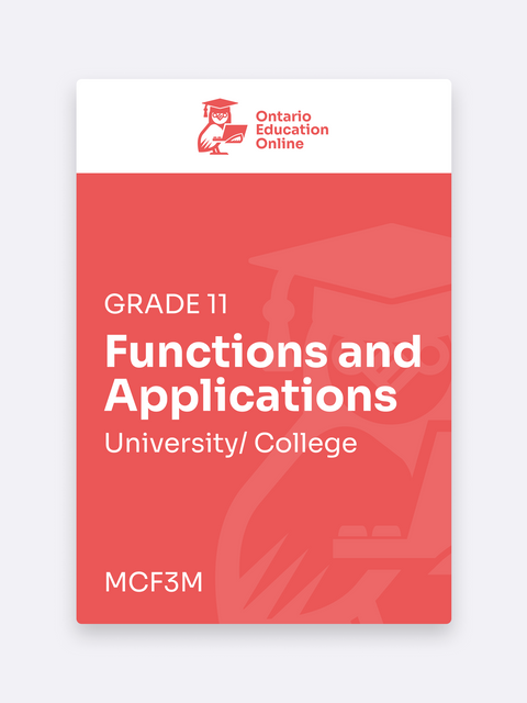 Grade 11 University/College Functions and Applications Online | MCF3M